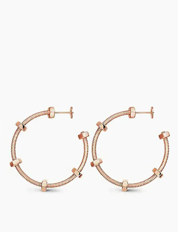 NUTS AND BOLTS PINK GOLD EARRINGS