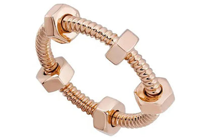 NUTS AND BOLTS PINK GOLD RING