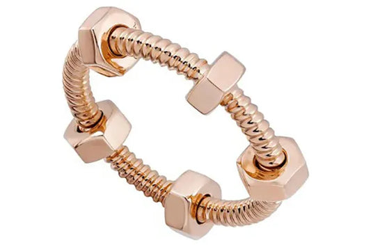 NUTS AND BOLTS PINK GOLD RING