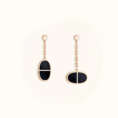 CHAINE VERSO BLACK CERAMIC EARRINGS