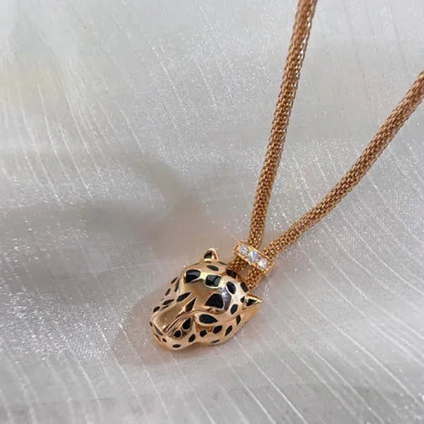 PANTHERE PINK GOLD ONYX NECKLACE
