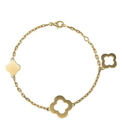 PURE CLOVER GOLD BRACELET 3 MOTIFS