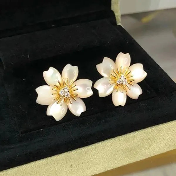ROSE EARRINGS MOTHER OF PEARL