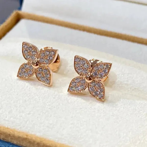 STAR EARRINGS PINK GOLD DIAMOND
