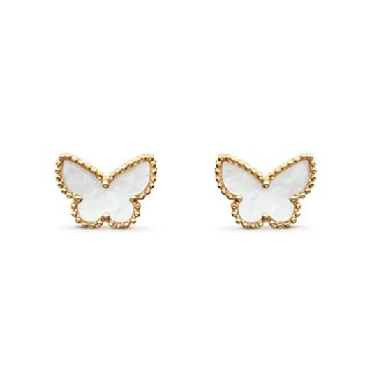 SWEET BUTTERFLY EARSTUDS GOLD MOP