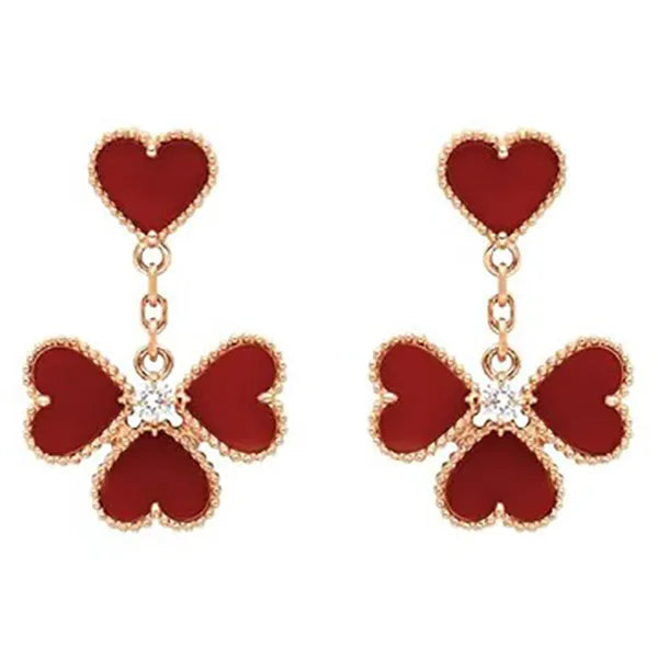 SWEET CLOVER CARNELIAN EARRINGS