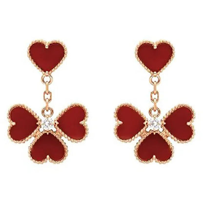 SWEET CLOVER CARNELIAN EARRINGS