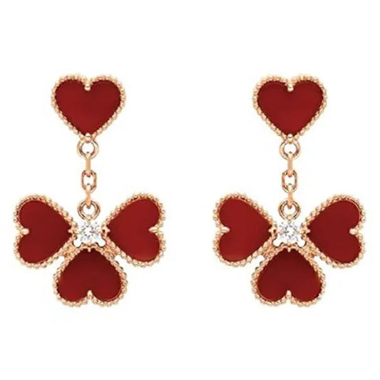 SWEET CLOVER CARNELIAN EARRINGS