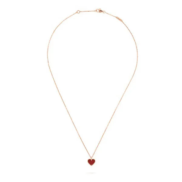 SWEET CLOVER CARNELIAN HEART NECKLACE