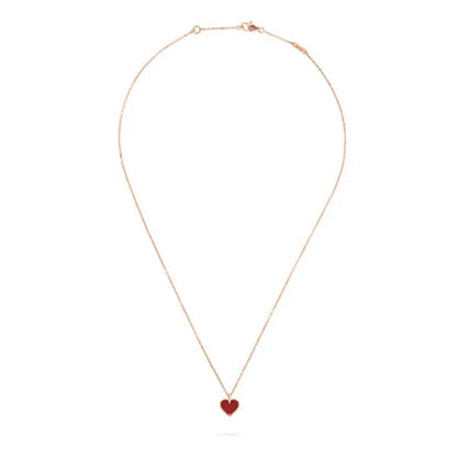 SWEET CLOVER CARNELIAN HEART NECKLACE
