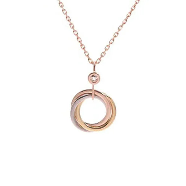 TRINITY NECKLACE SILVER GOLD PINK GOLD