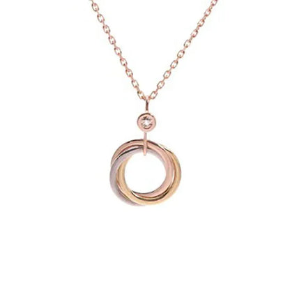 TRINITY NECKLACE SILVER GOLD PINK GOLD