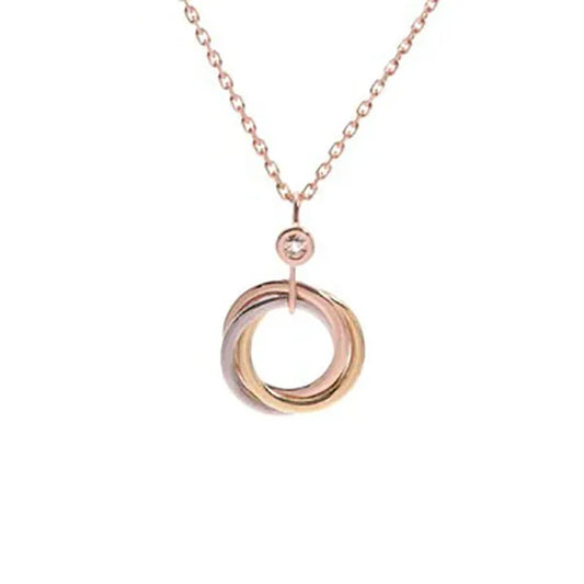 TRINITY NECKLACE SILVER GOLD PINK GOLD