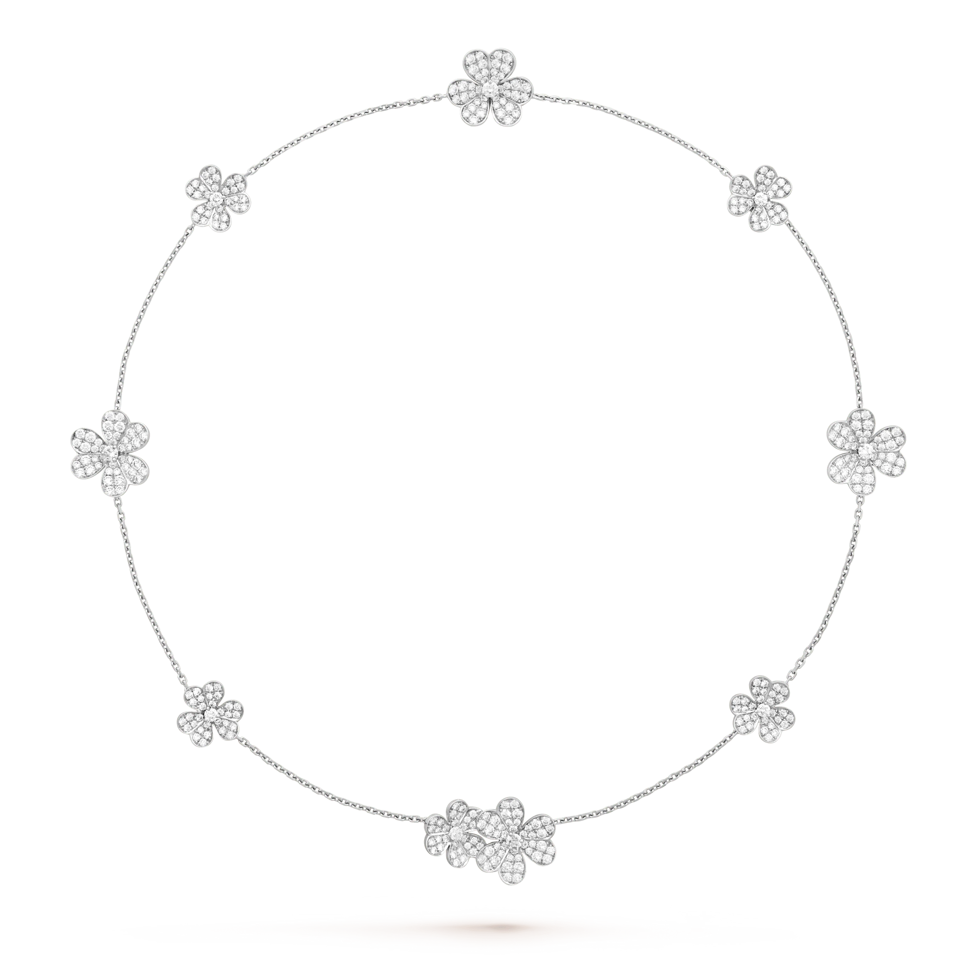 FRIVOLE SILVER 9 FLOWERS NECKLACE