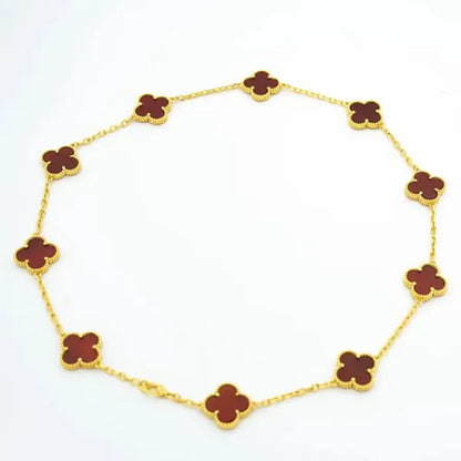 VINTAGE CARNELIAN NECKLACE 10 MOTIFS GOLD