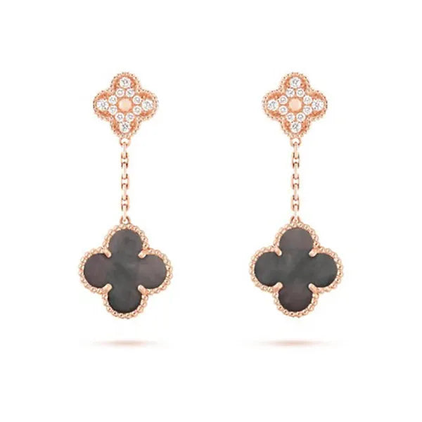 VINTAGE EARRINGS PINK GOLD DIAMOND