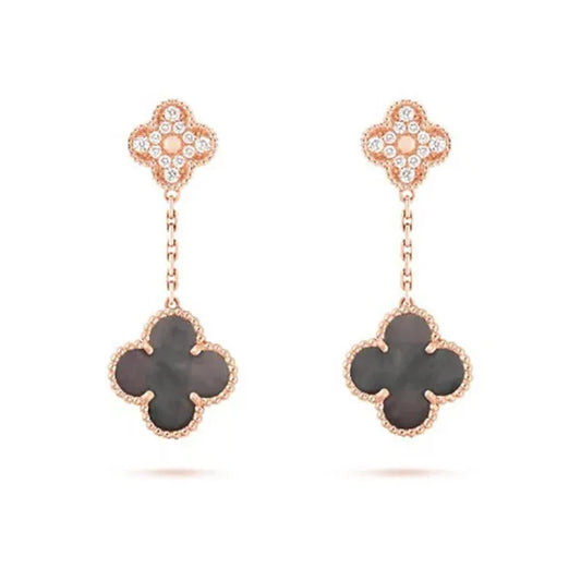 VINTAGE EARRINGS PINK GOLD DIAMOND
