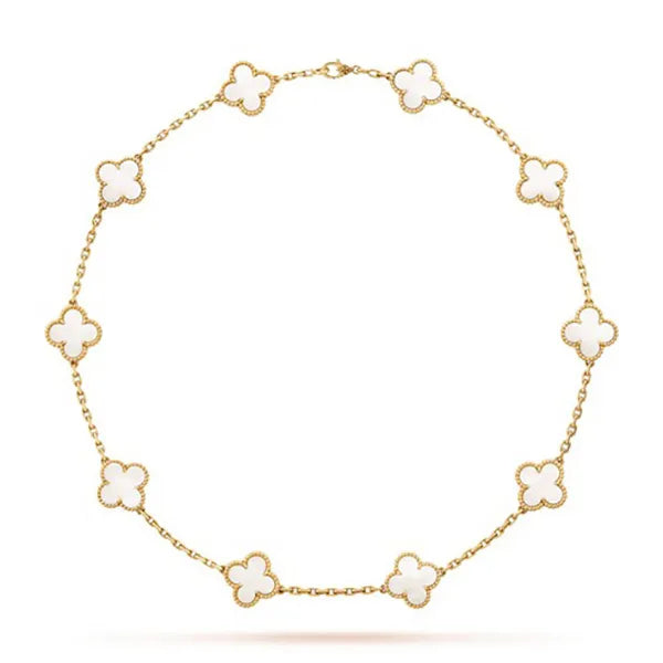 VINTAGE MOP NECKLACE 10 MOTIFS GOLD