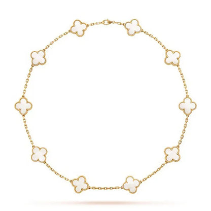 VINTAGE MOP NECKLACE 10 MOTIFS GOLD