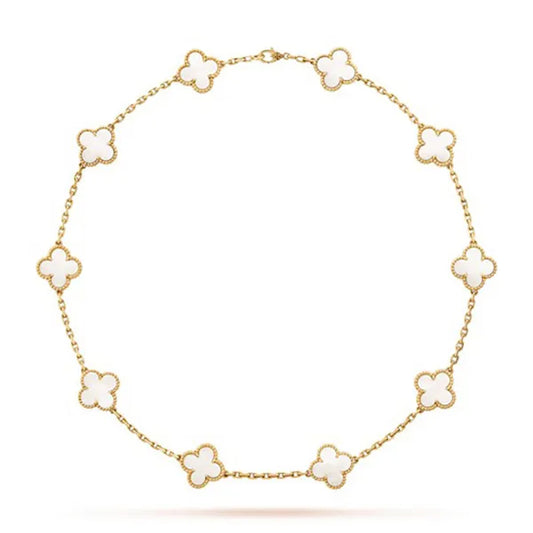 VINTAGE MOP NECKLACE 10 MOTIFS GOLD