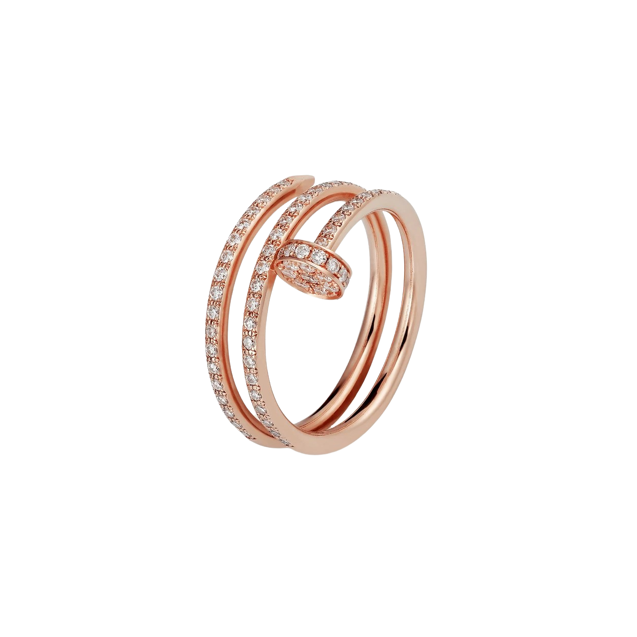 JUSTE RING 1.8MM PINK GOLD DOUBLE ROW DIAMONDS