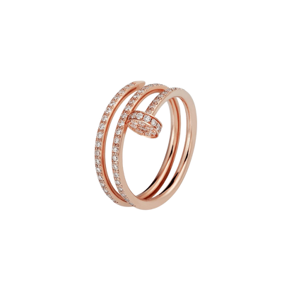 JUSTE RING 1.8MM PINK GOLD DOUBLE ROW DIAMONDS