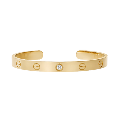 LOVE BRACELET 6.1MM OPEN CUFF 1 DIAMOND