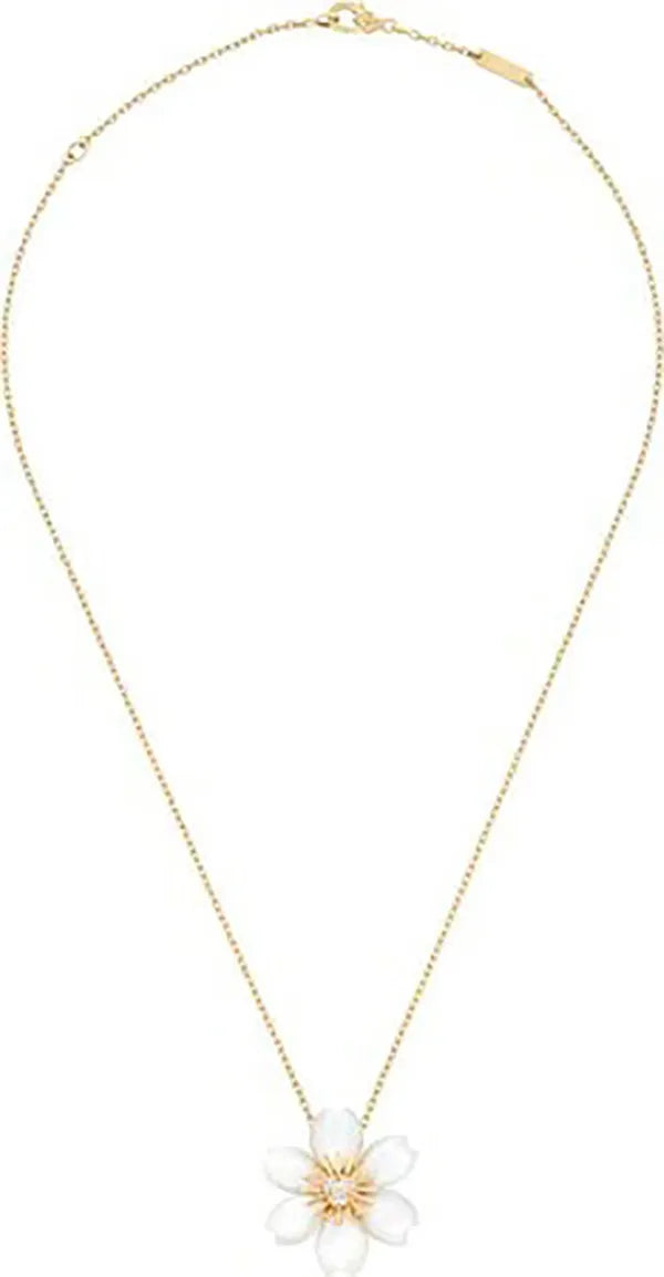 WHITE ROSE PENDANT NECKLACE