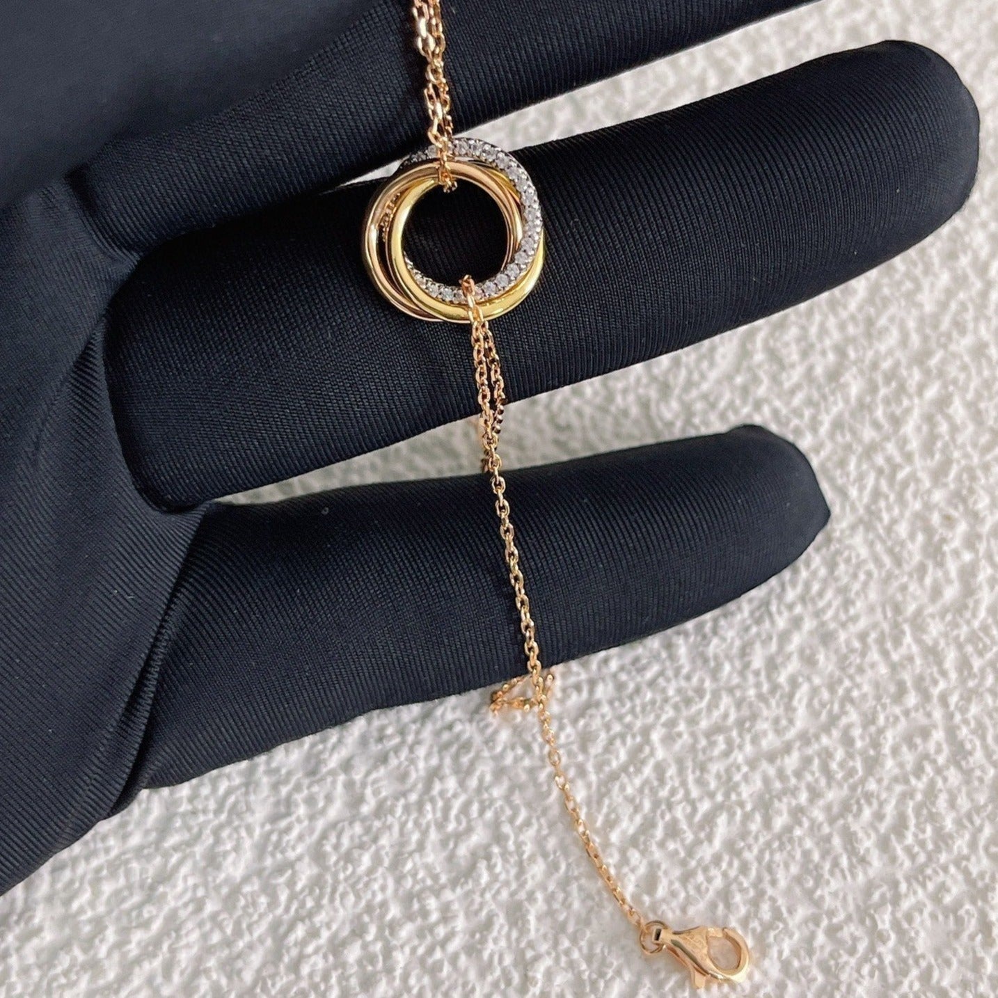 TRINITY BRACELET GOLD SILVER PINK GOLD DIAMONDS – 79karat.co