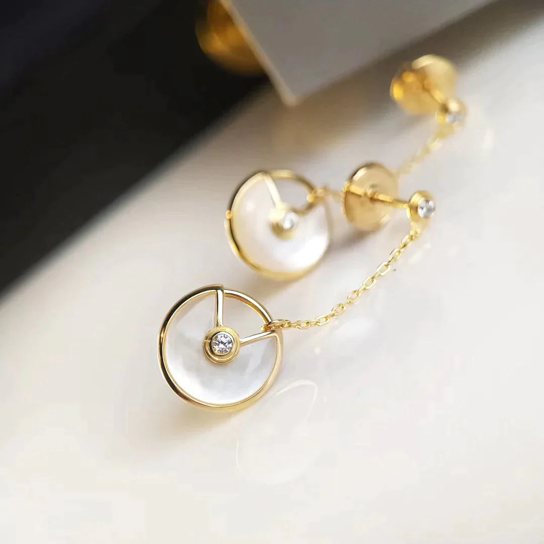 AMULETTE DROP EARRINGS MOP GOLD