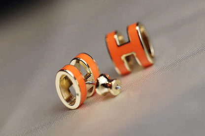 MINI POP H EARRINGS ORANGE