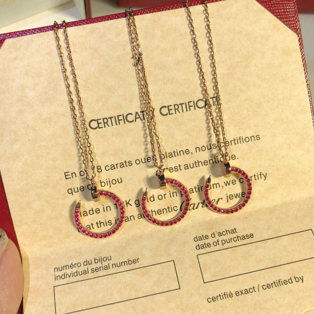 JUSTE NECKLACE GOLD RED DIAMONDS