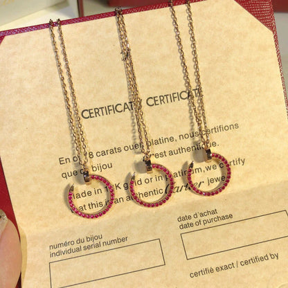 JUSTE NECKLACE GOLD RED DIAMONDS