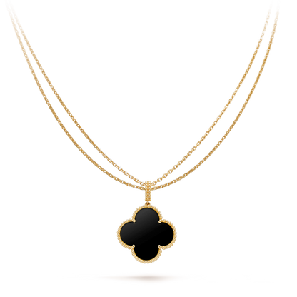 CLOVER PINK GOLD NECKLACE