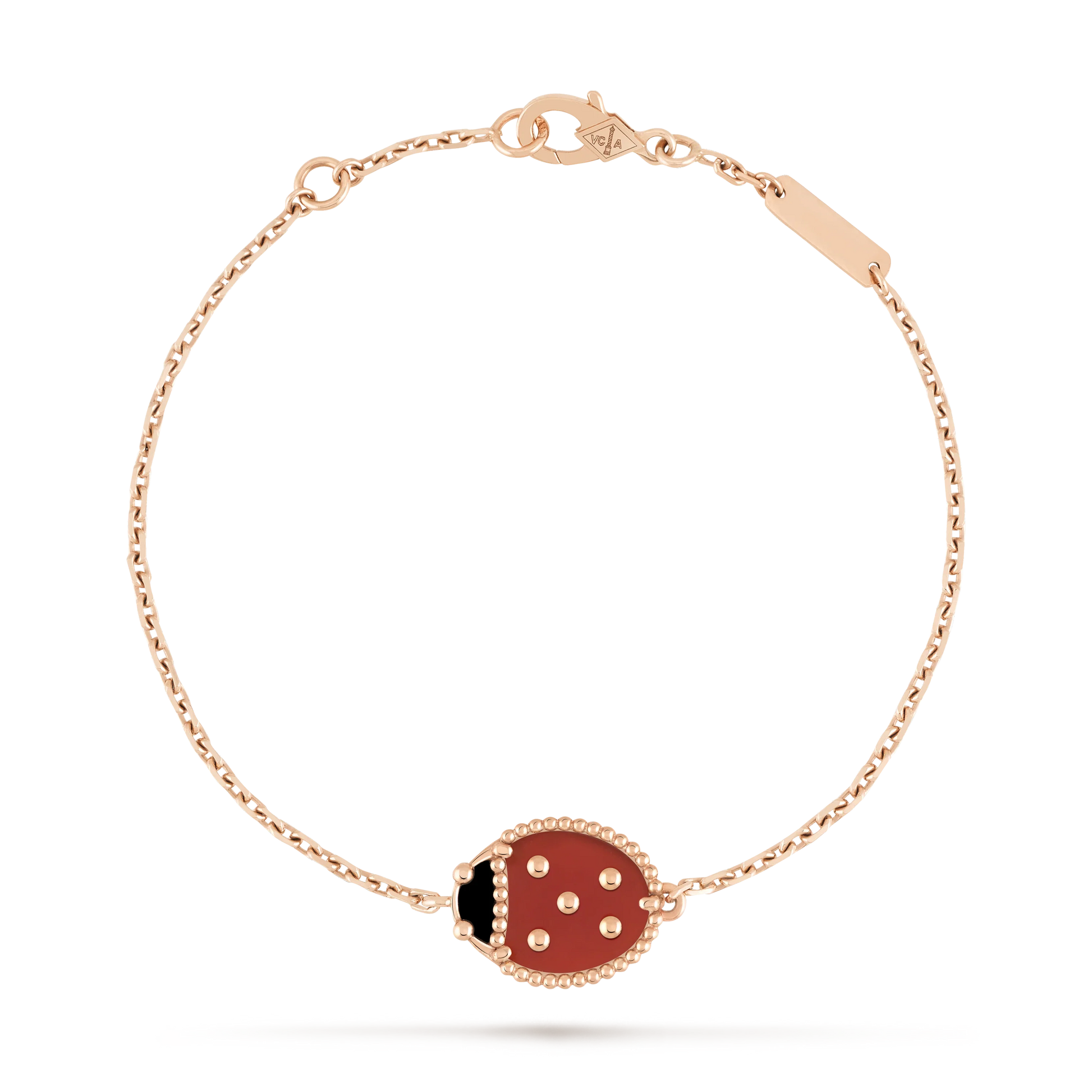 LUCKY SPRING CLOSED WINGS BUG PINK GOLD BRACELET