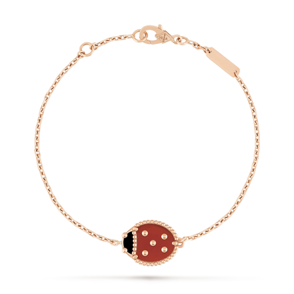LUCKY SPRING CLOSED WINGS BUG PINK GOLD BRACELET