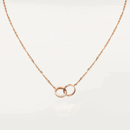 LOVE NECKLACE ROSE GOLD AND SILVER DIAMOND