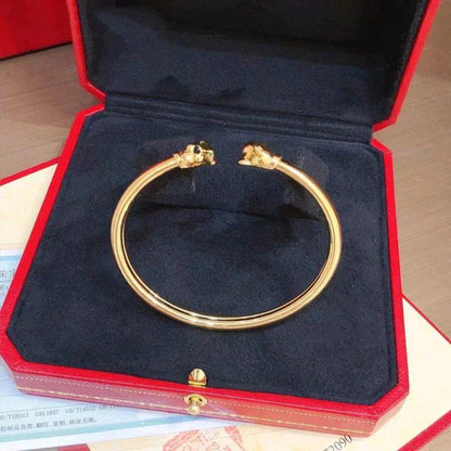 DOUBLE PANTHERE GOLD OPEN BRACELET