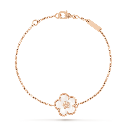 LUCKY SPRING WHITE BLOSSOM PINK GOLD BRACELET