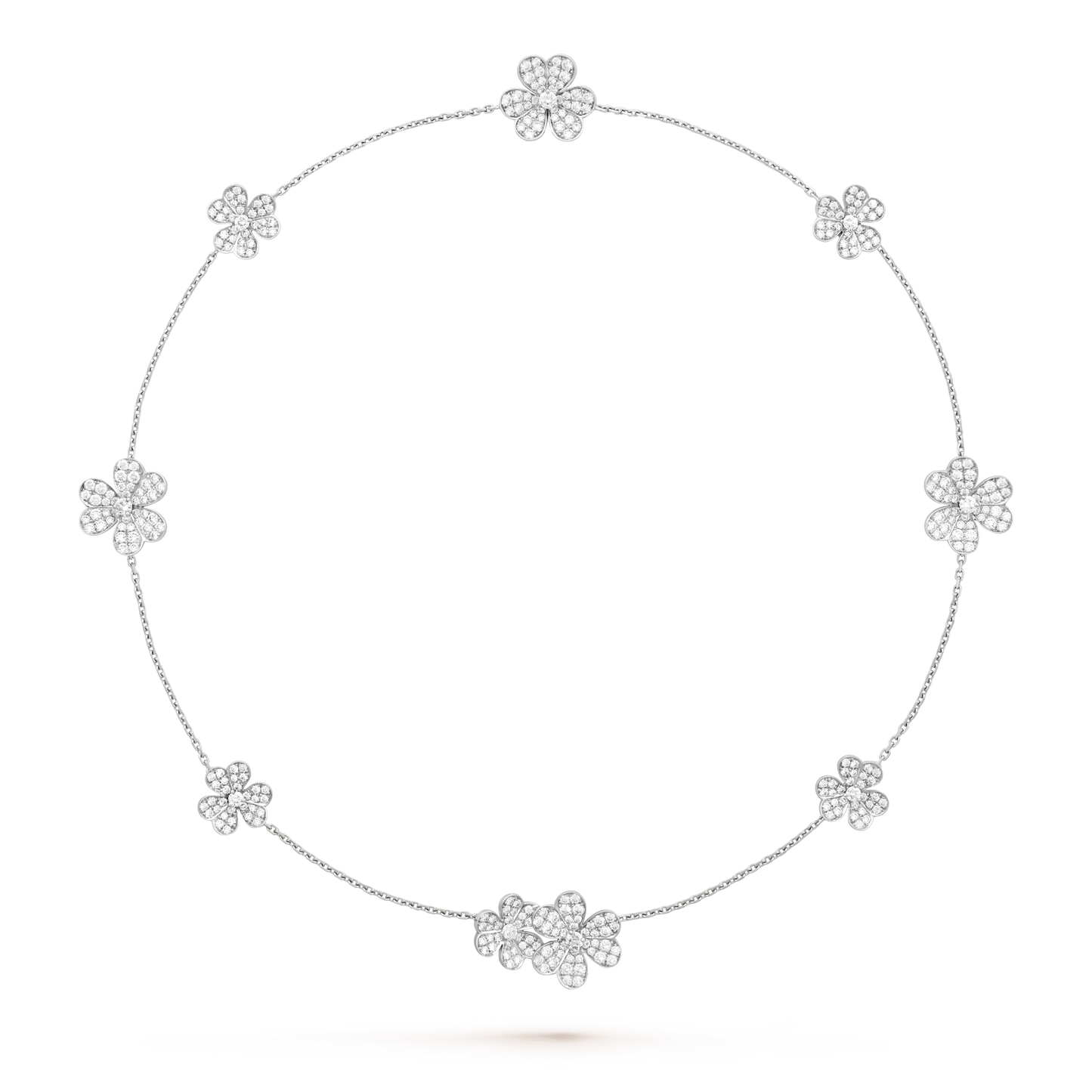 FRIVOLE SILVER 9 FLOWERS NECKLACE