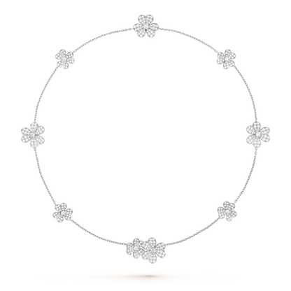 FRIVOLE SILVER 9 FLOWERS NECKLACE