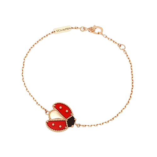 LUCKY SPRING OPEN WINGS BUG PINK GOLD BRACELET