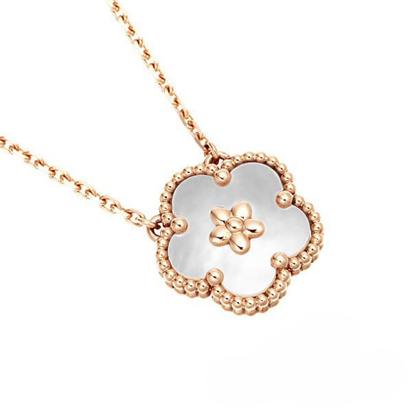 LUCKY SPRING WHITE BLOSSOM PINK GOLD PENDANT