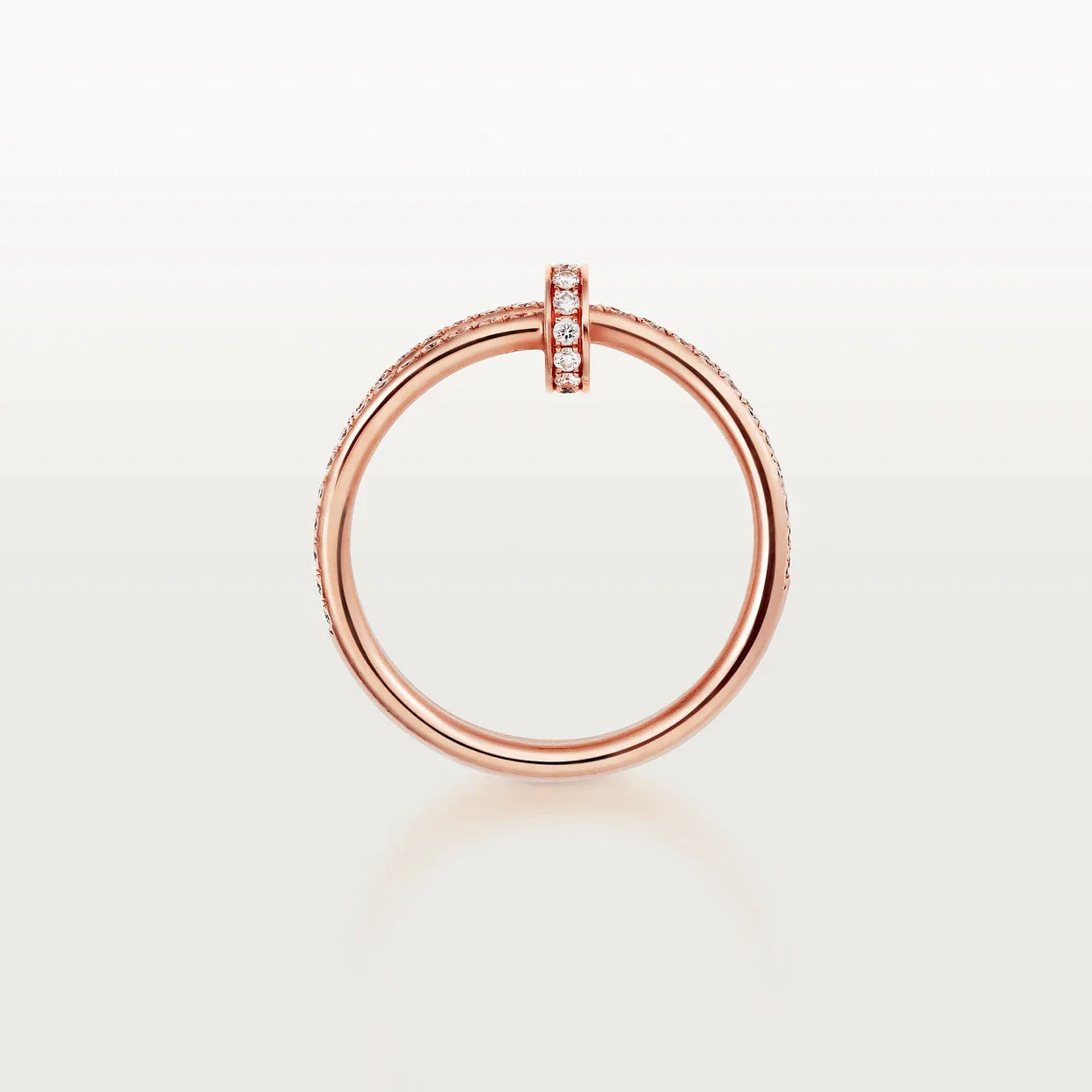 JUSTE RING 1.8MM PINK GOLD DOUBLE ROW DIAMONDS