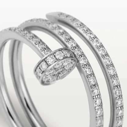 JUSTE RING 1.8MM SILVER DOUBLE ROW DIAMONDS