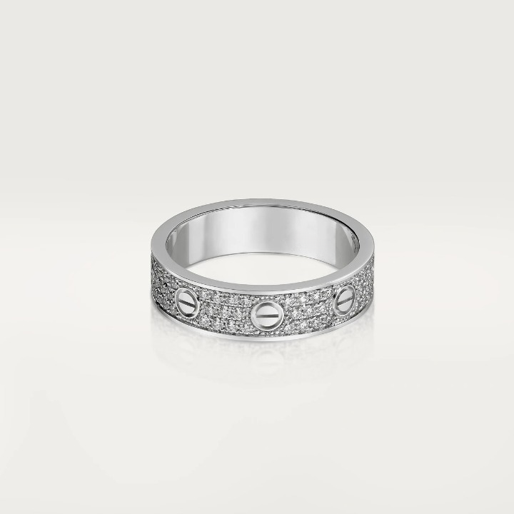 LOVE RING 4MM DIAMOND PAVED